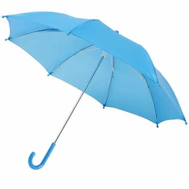Blauwe storm paraplu kinderen doorsnede stormproof