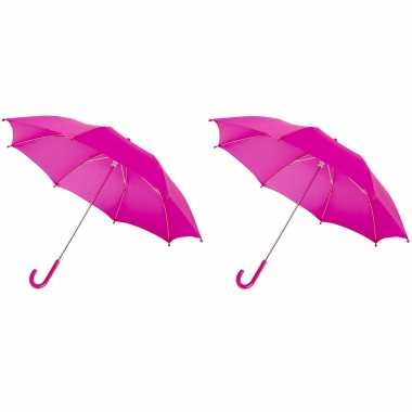 Set fuchsia roze storm paraplus kinderen doorsnede stormproof
