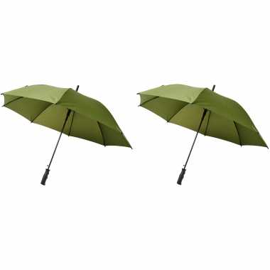 Set groene grote storm paraplus doorsnede stormproof
