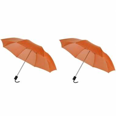 X compacte paraplus oranje