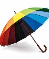 Paraplu gekleurd houten handvat