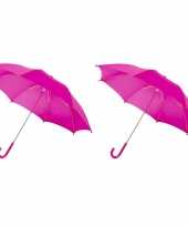 Set fuchsia roze storm paraplus kinderen doorsnede stormproof