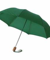 Set stuks compacte paraplu groen