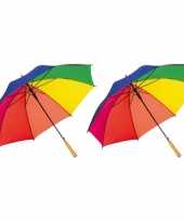 X stuks grote paraplu regenboog